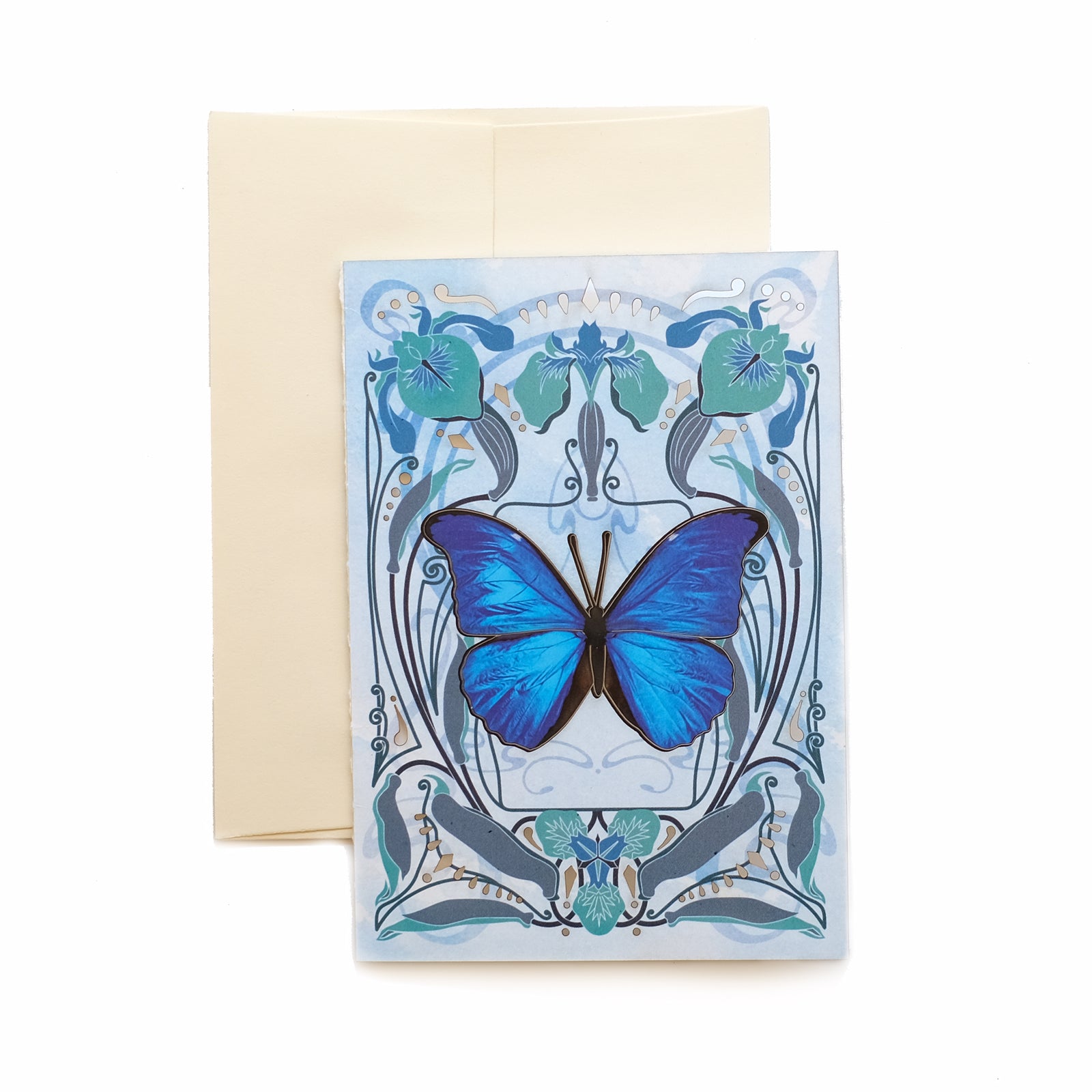 Blue Morpho Butterfly Greeting Card - Set of 4 - Reseller Wholesale