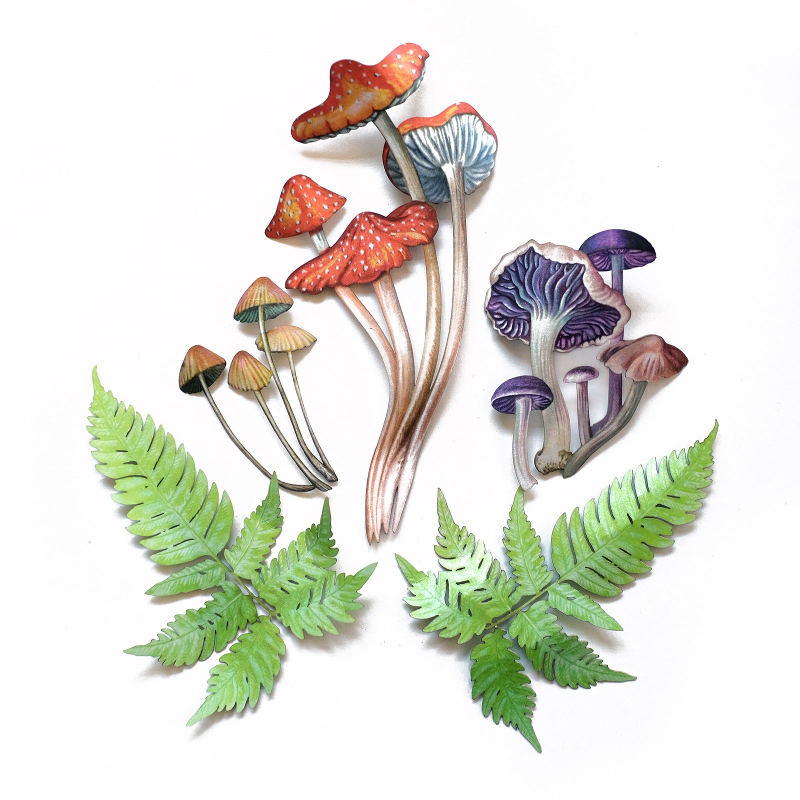 'Go Ask Alice' Psychedelic Mushrooms & Ferns Set