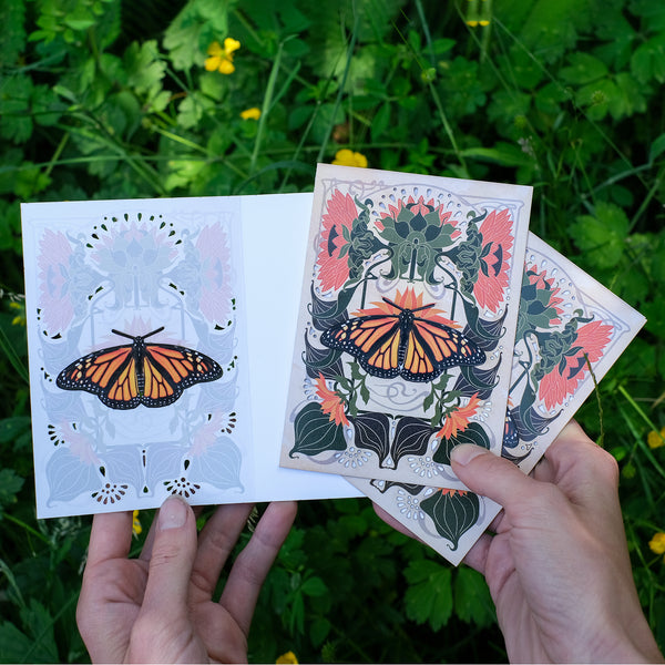 'Pollinator' Monarch Butterfly Greeting Cards with Removable Butterfli ...
