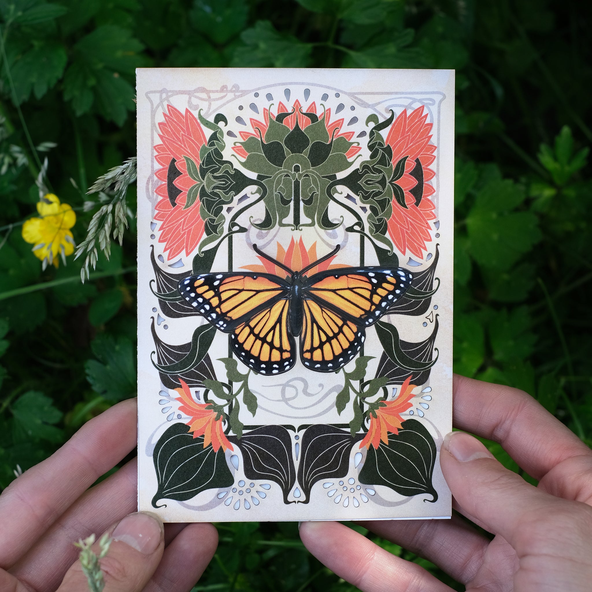'Pollinator' Monarch Butterfly Greeting Cards with Removable Butterfli ...