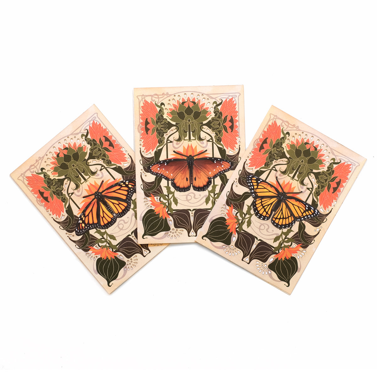 'Pollinator' Monarch Butterfly Greeting Cards with Removable Butterfli ...
