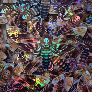 💫Spooky💫 Holographic Death's-Head Moth Stickers - Artist Discount