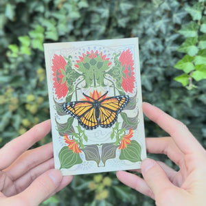 'Pollinator' Monarch Butterfly Greeting Cards with Removable Butterflies - Set of 3