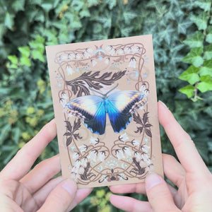 Owl Butterfly Greeting Card - Set of 4 - Reseller Wholesale