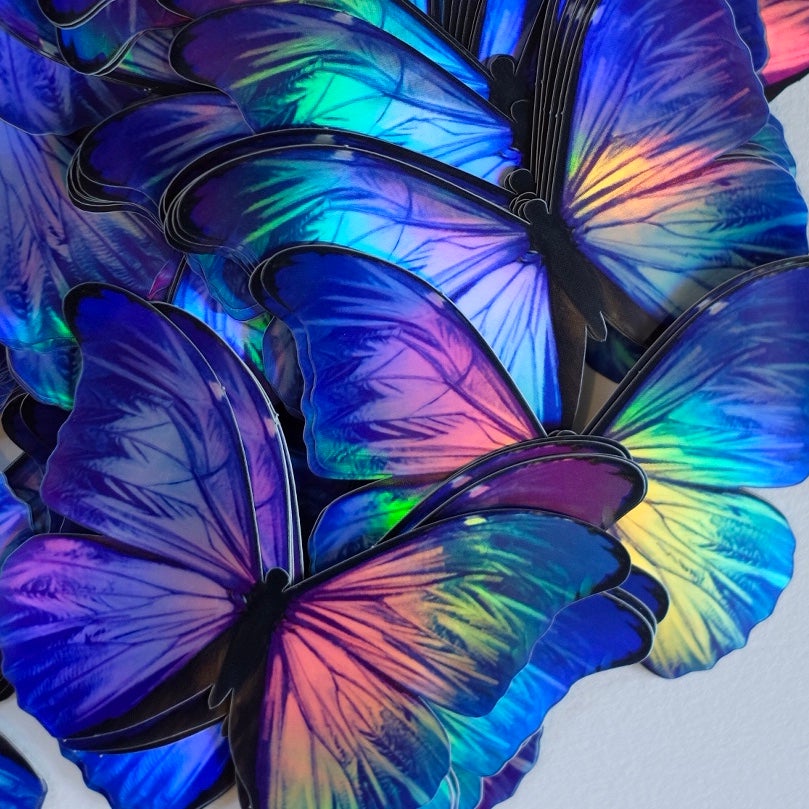 Holographic Morpho Butterfly Sticker Pack - Artist Discount