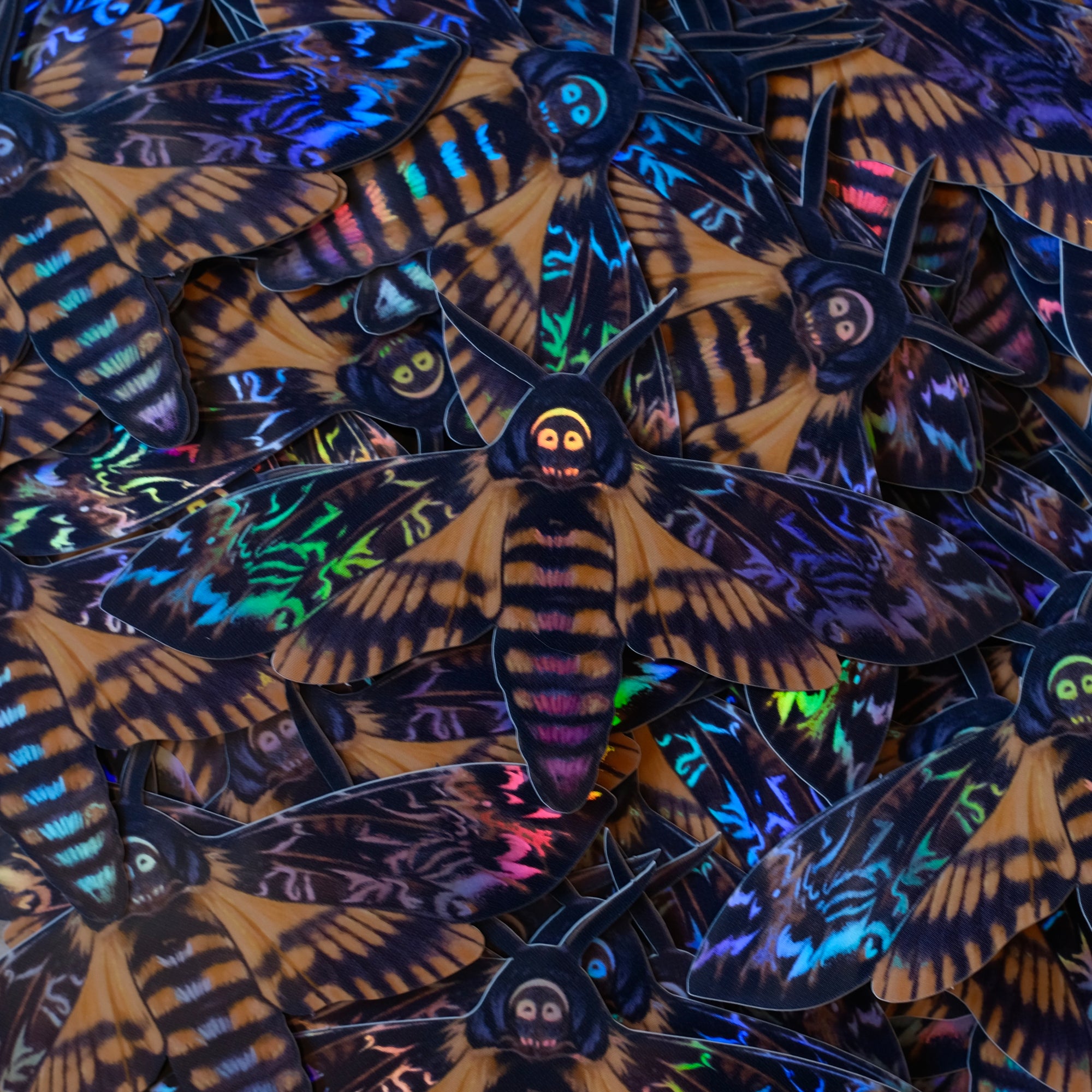 Holographic Death's-Head Moth Stickers